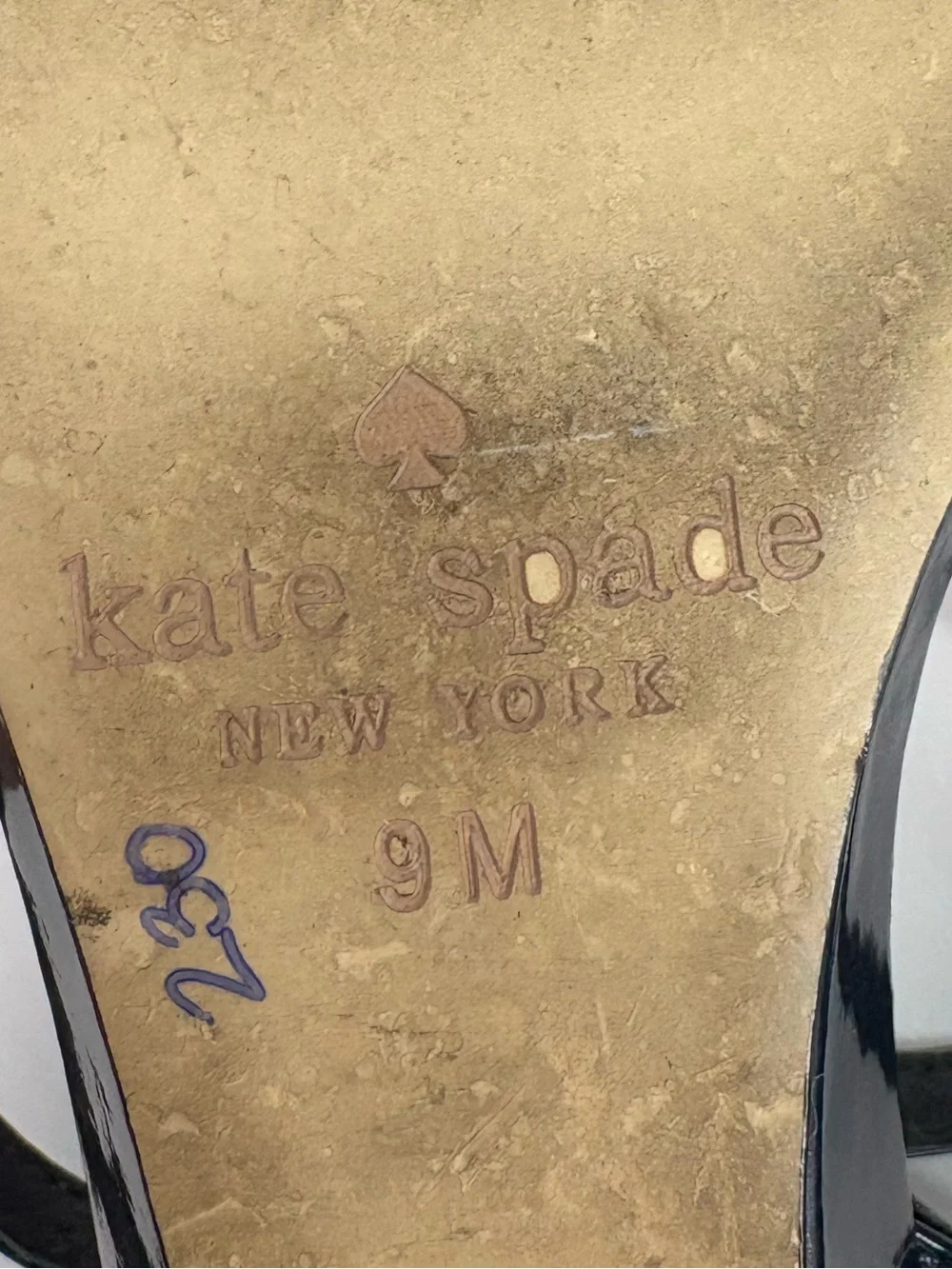 kate spade Navy Blue Patent T-Strap Sandals